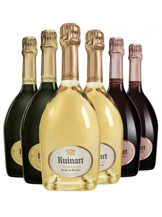 Ruinart Set 2 Blanc de blancs & 2 Brut & 2 Rosé - 6 x 75 cl