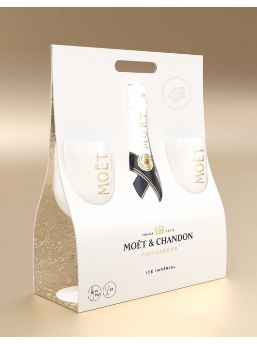 Moët & Chandon Giftset 2 white acrylic glasses + 1 Ice Impérial - 75 CL