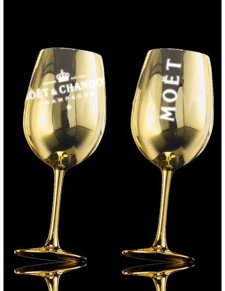 Moët & Chandon Giftset 2 Gold ceramic glasses + 1 Imperial Brut - 75 CL