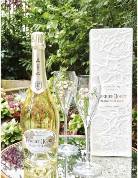 Perrier-jouët Set 2 glasses 18cl Limited Edition & Blanc de blancs Eco Box - 75 cl