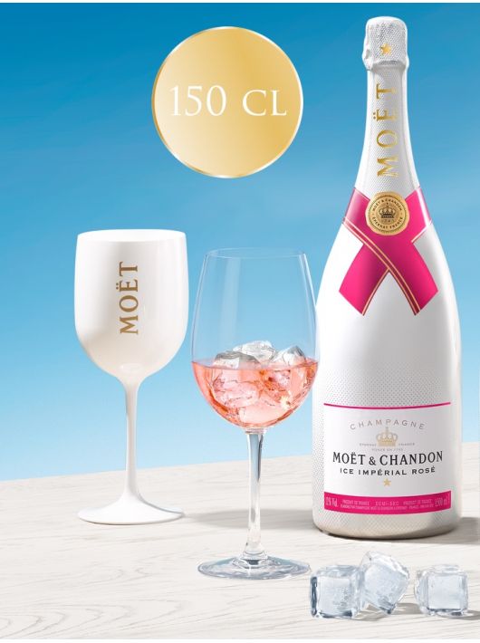 Moët & Chandon Set 2 verres acryliques blancs + 1 Magnum Ice Impérial Rosé - 150 CL