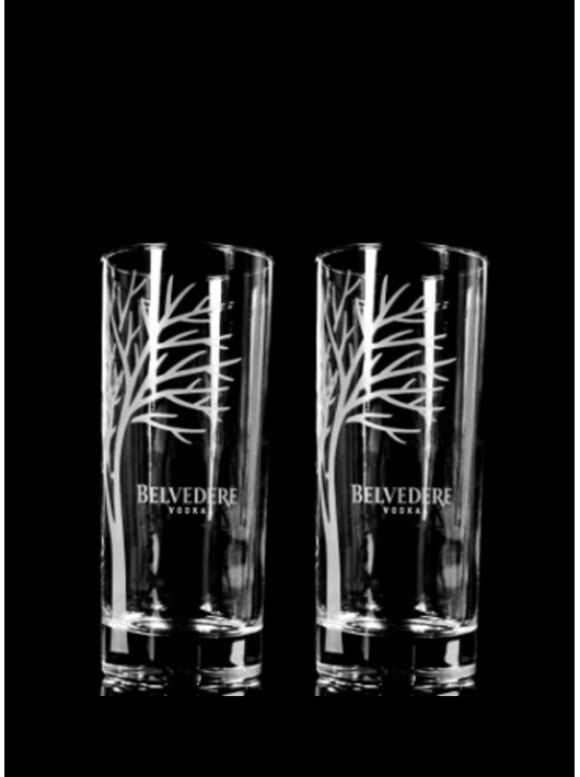 Belvedere Vodka Set 2 verres Mini Shot & 1 bouteille Pure - 40% - 70 cl