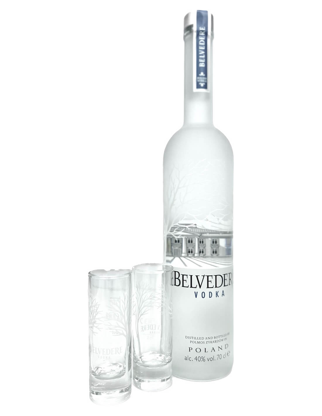 Belvedere Vodka Set 2 verres Mini Shot & 1 bouteille Pure - 40% - 7