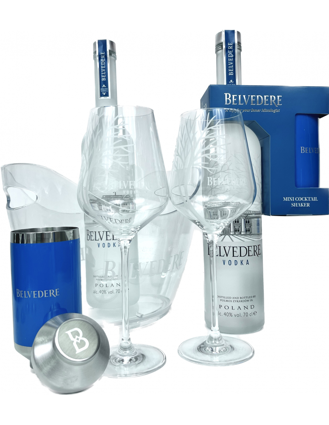 Vodka Belvedere - coffret Ice duo 40% (seau à glace + pince à glaçons)