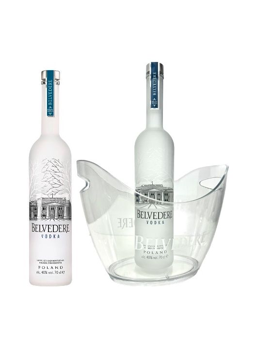 Belvedere Vodka 2 Ice 40% bottles 2 - 1 Bucket & Medium Pure - Set