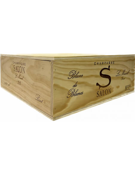 SALON Holzkiste 3 Flaschen Le Mesnil Blanc de blancs Vintage 2012 - 3 x 75 cl