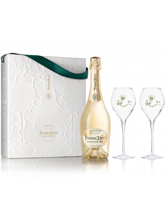 Perrier-jouët Giftbox Blanc de blancs & 2 gläser - 75 cl