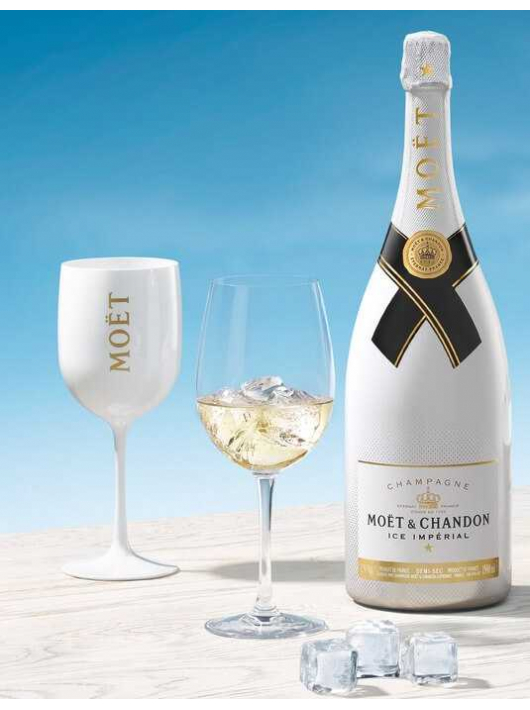 Moët & Chandon Set 2 white acrylic glasses + 1 Magnum Ice Impérial - 150 CL