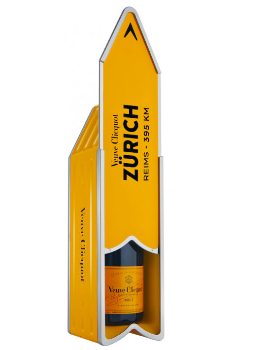 Veuve Clicquot ARROW "ZÜRICH" Metal GIFTBOX Brut Carte Jaune 75 cl