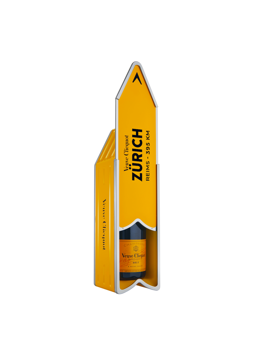 Veuve Clicquot ARROW "ZÜRICH" Metal GIFTBOX Brut Carte Jaune 75 cl