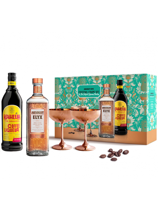 VODKA ABSOLUT ELYX ESPRESSO MARTINI COCKTAIL SET 2 x 70 CL