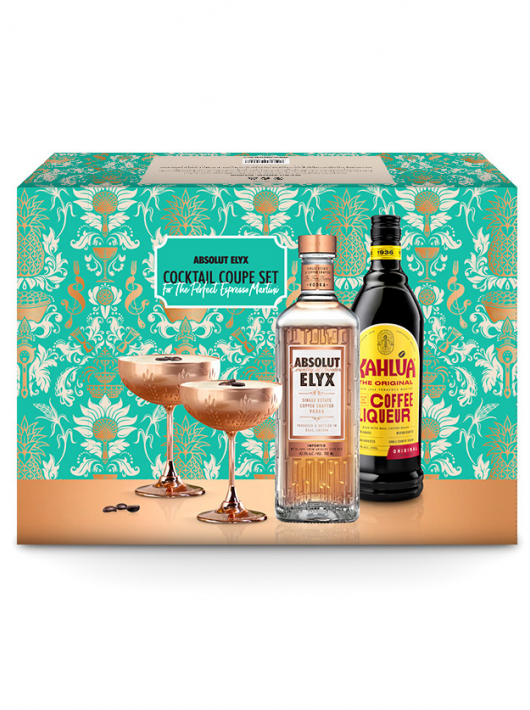 VODKA ABSOLUT ELYX ESPRESSO MARTINI COCKTAIL SET 2 x 70 CL