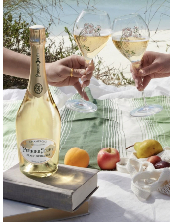Perrier-jouët Set 2 gläser 28.5 cl & 1 Giftbox Blanc de blancs - 75 cl 2