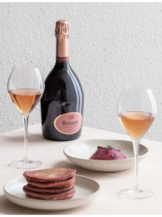 Ruinart Set 2 Neutrale Glasër 41 cl & Rosé second skin - 75 cl