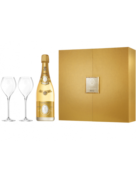 Cristal Louis Roederer Luxury Giftbox 2 Glasses 28.5 cl & Vintage 2013 blanc - 75 cl