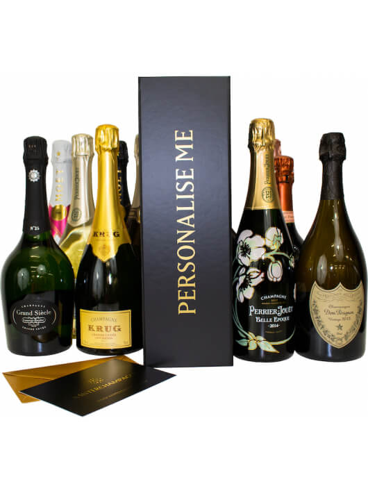 Misterchampagne.ch Coffret carton Noir personnalisé 20 lettres GOLD - 75 cl