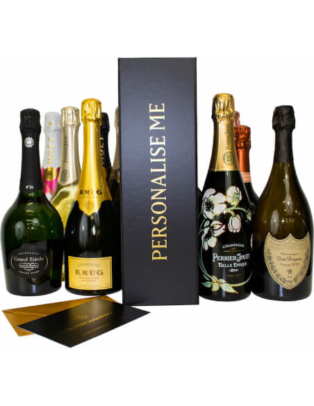Misterchampagne.ch Giftbox Black cardboard, 20 letters GOLD Personalised - 75 cl