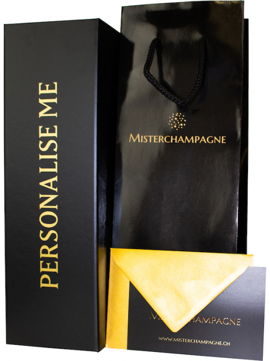 Misterchampagne.ch Coffret carton Noir personnalisé 20 lettres GOLD - 75 cl