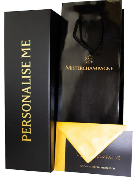 Misterchampagne.ch Giftbox Black cardboard, 20 letters GOLD Personalised - 75 cl