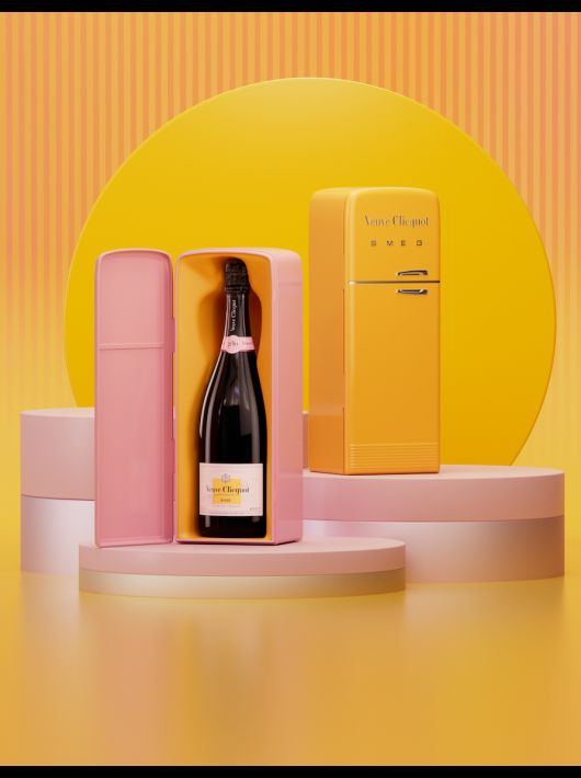 Veuve Clicquot DUO Pack Métal Giftbox SMEG Rosé & brut - 2 x 75 cl