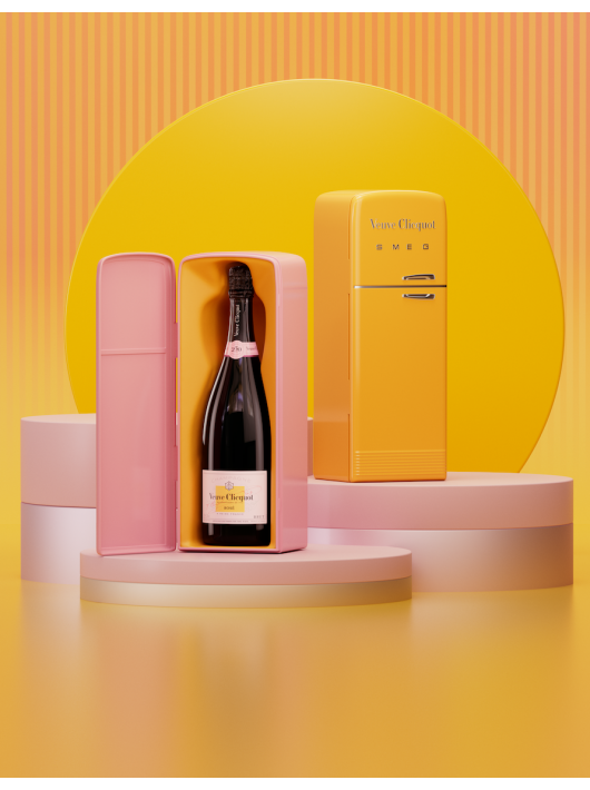 Veuve Clicquot DUO Pack Metal Giftbox SMEG Rosé & brut - 2 x 75 cl