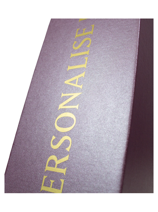 Misterchampagne.ch Giftbox RUBY cardboard, 20 letters GOLD Personalised - 75 cl