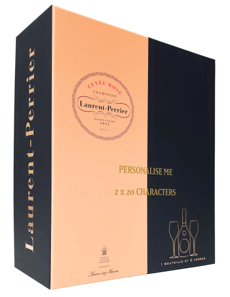 Laurent-Perrier Giftbox Personnalisable Cuvée rosé & 2 verres Limited Edition