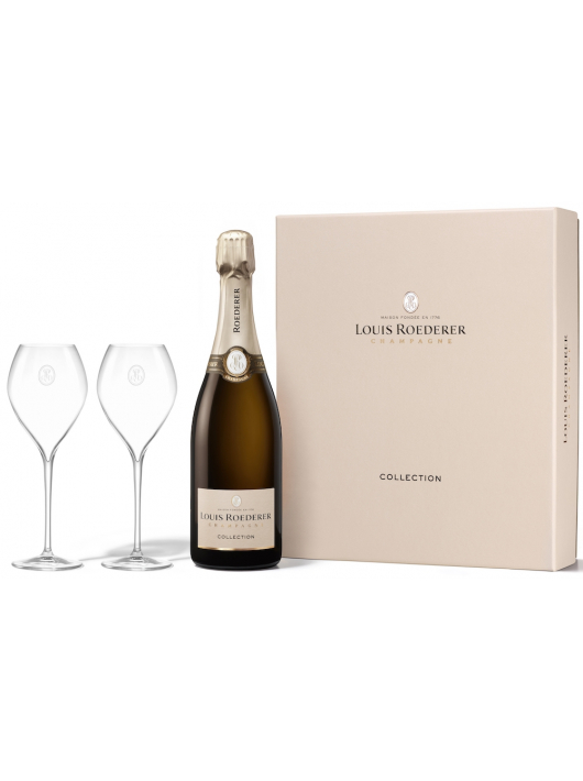 Louis Roederer Coffret brut collection 244 + 2 flûtes 28.5 cl - 75 cl