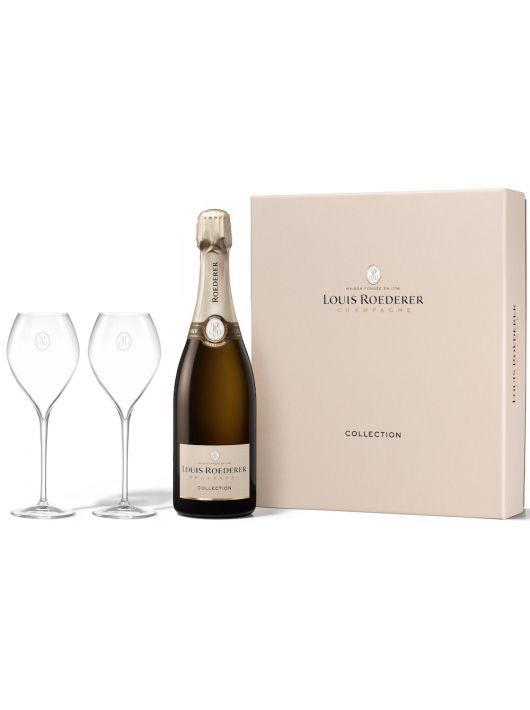 Louis Roederer Giftbox Collection 244 brut + 2 glasses 28.5 cl - 75 CL