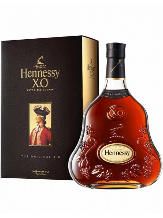 Cognac Hennessy X.O WITH ENGRAVING ON GLASS 45 LETTERS MAX - 43% - 150 CL