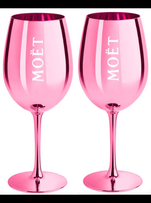 Moët & Chandon 2 Pink Ceramic Glasses