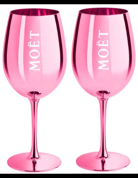 Moët & Chandon 2 Pink Ceramic Glasses