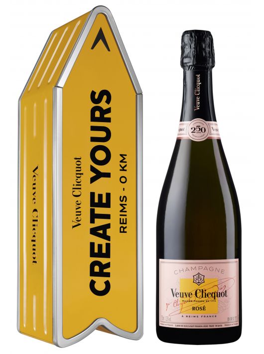 Veuve Clicquot Métal Giftbox Personnalisé "ARROW" & Rosé - 75 cl