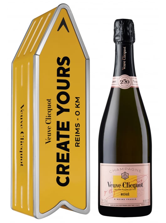 Veuve Clicquot Personalised "ARROW" Metal Giftbox & Rosé - 75 cl