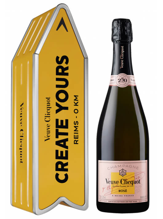 Veuve Clicquot Personalisierte Metal Geschenkbox "ARROW" & Rosé - 75 cl
