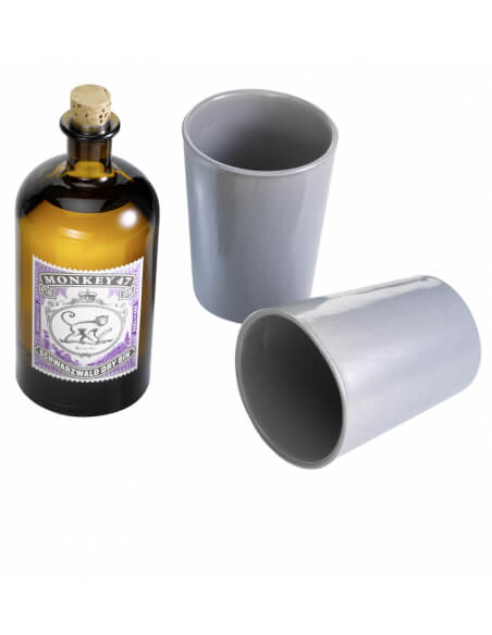 GIN MONKEY 47 Set of 2 clay cups & Dry GIN - 47% - 50 CL