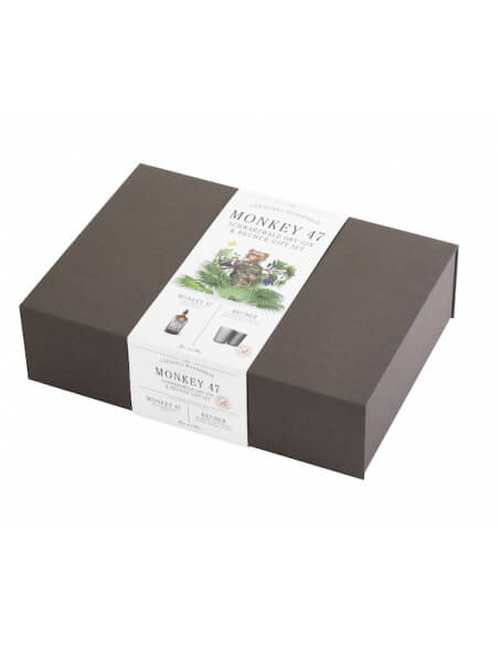 GIN MONKEY 47 Set of 2 clay cups & Dry GIN - 47% - 50 CL