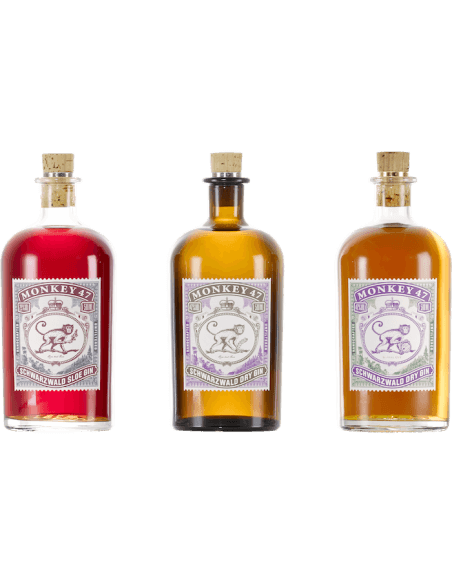 GIN MONKEY 47 Triple Box Barrel Cut & Sloe & Dry GIN - 3 x 50 CL