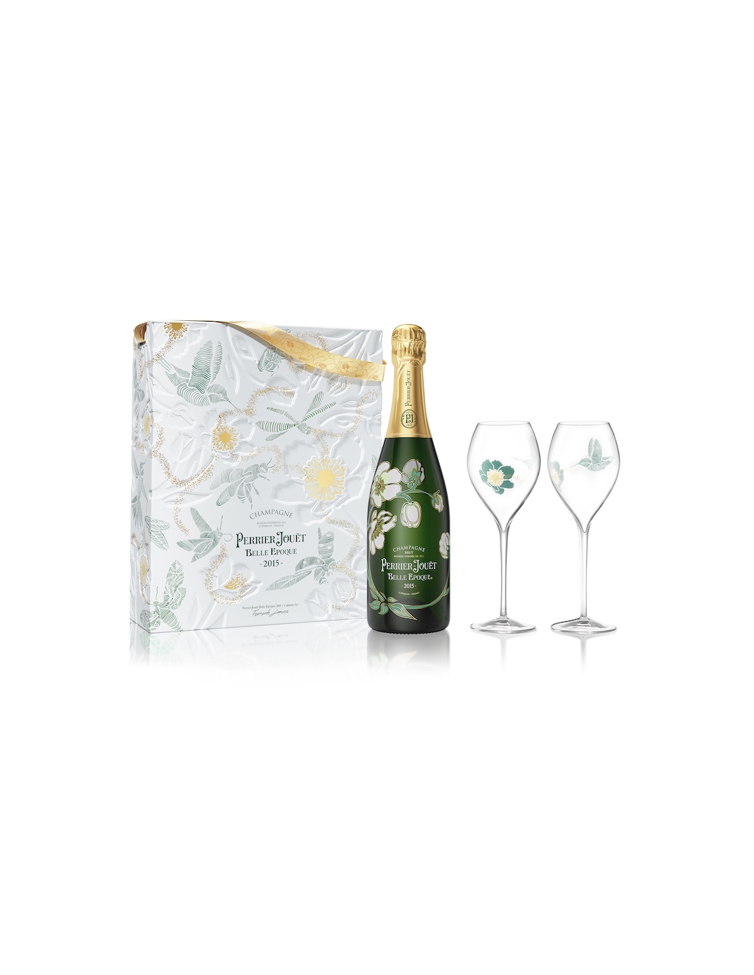 Perrierjouët Giftbox Belle Époque BRUT 2015 & 2 glasses 75 cl