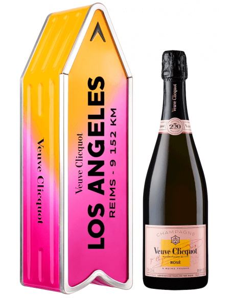 Veuve Clicquot Personalisierte Metal Geschenkbox "ARROW PINK" Rosé Champagne - 75 cl