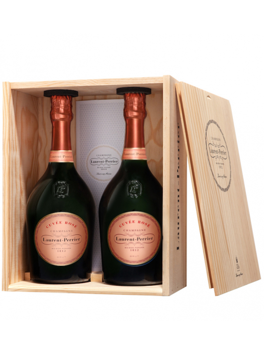 Laurent-Perrier Holzkiste Duo Cuvée rosé - 2 x 75 cl