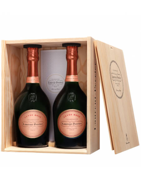 Laurent-Perrier Wooden box Duo Cuvée rosé - 2 x 75 cl