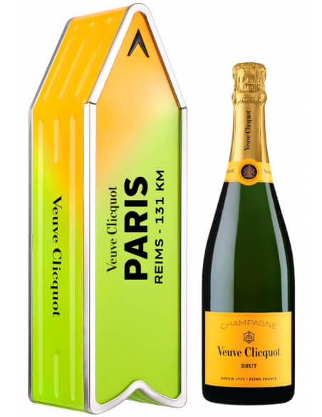 Veuve Clicquot Personalisierte Metal Geschenkbox "ARROW GREEN" Yellow Label Brut - 75 cl