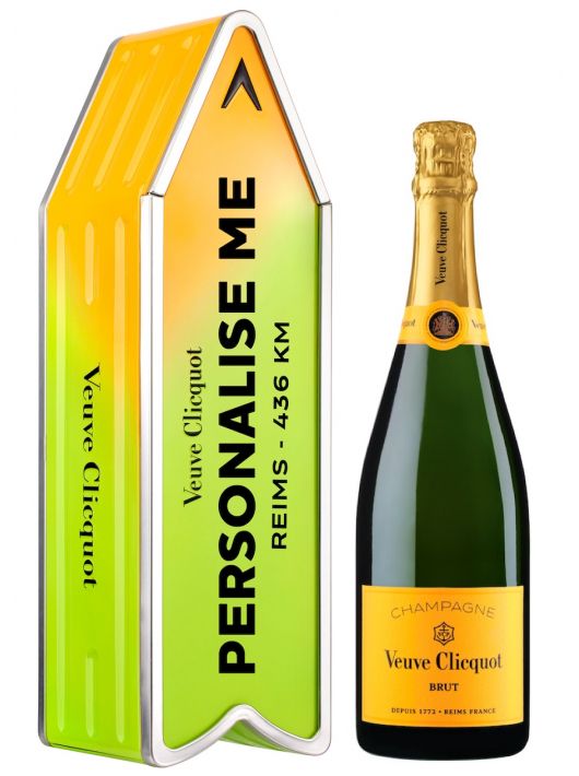 Veuve Clicquot Personalised "ARROW GREEN" Metal Giftbox Yellow Label Brut - 75 cl