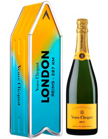 Veuve Clicquot Métal Giftbox Personnalisé "ARROW BLUE" Brut Carte Jaune - 75 cl 2