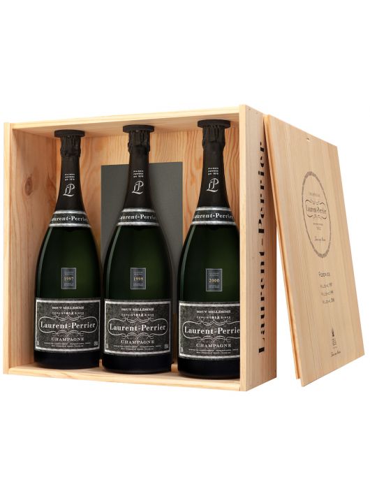 Laurent-Perrier Wooden box containing 3 MAGNUM Vintage 1997, 1999 and 2000 - 3 x 150 cl