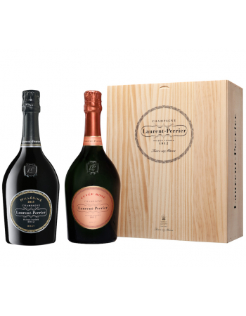 Laurent-Perrier Holzkiste Vintage 2015 Brut & Cuvée rosé - 2 x 75 cl