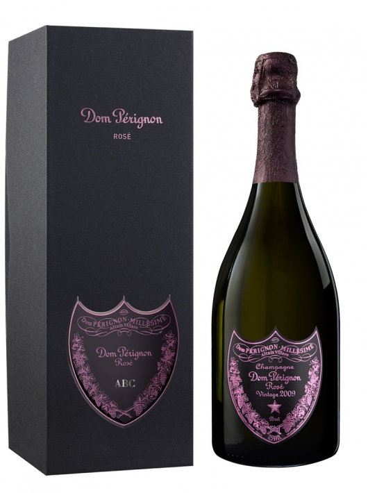 Dom Pérignon Vintage 2009 Rosé Giftbox personnalisé avec gravure sur bouclier en métal - 75 cl