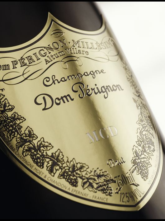 Dom Pérignon Bouclier en métal personnalisé pour bouteille - 3 lettres maximum