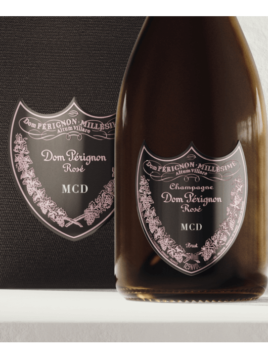 Dom Pérignon Vintage 2009 Rosé Giftbox & personalisierte Flasche mit Gravur auf Metallschild - 75 cl